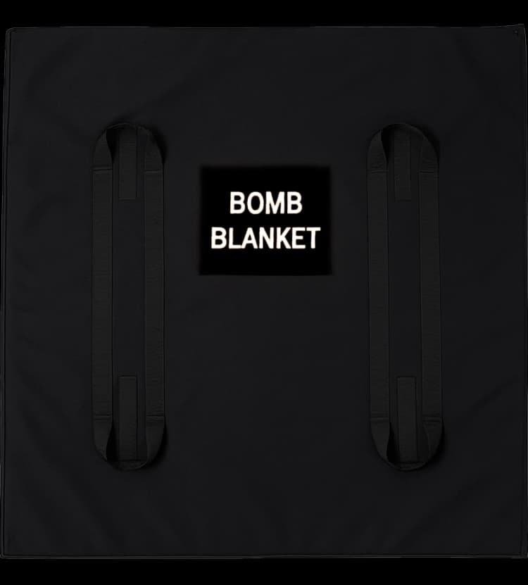 Front view of ballistic bomb blanket by Hard Shell designed for EOD and security personnel.