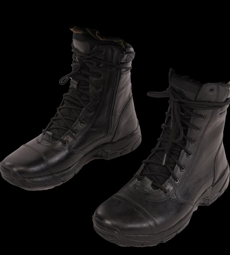 Heavy-duty tactical boots made with premium leather construction, designed by Hard Shell.