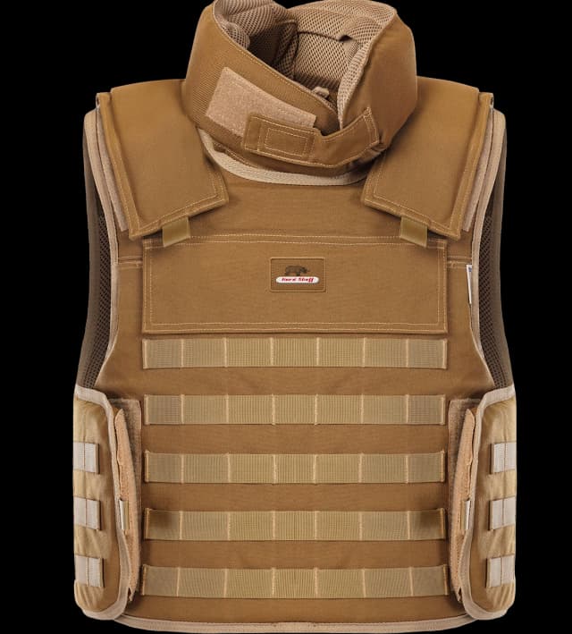Front view of Hard Shell MOLLE General Purpose Vest showing modular webbing and tactical load-bearing design