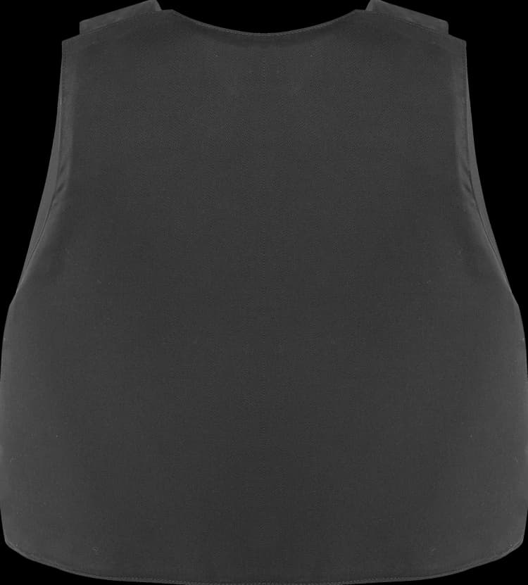 Back view of Hard Shell Vixen Vest showing smooth, protective rear design for lightweight ballistic coverage.q