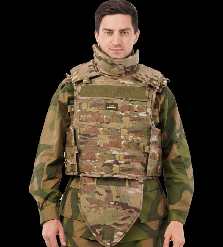 Front portrait of soldier wearing Hard Shell Tactical Guardian Vest offering maximum ballistic coverage.