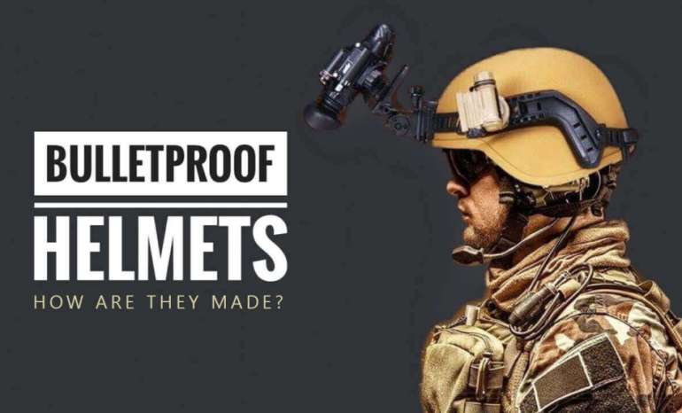 soldier wearing a fully equipped bulletproof helmet of tan color